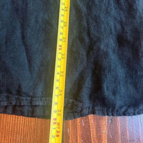 Lina Tomei Mini Dress with Beaded Neckline Sz S Linen Pockets Made in Italy - Picture 6 of 9